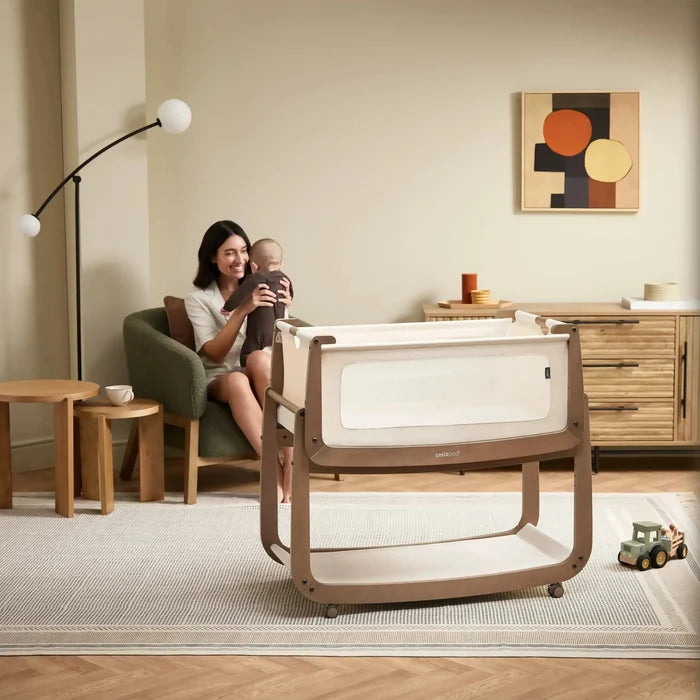 Snuz - SnuzPod5 Bedside Bassinet - Walnut-Bassinets + Cradles-No - Just the Bassinet-Posh Baby
