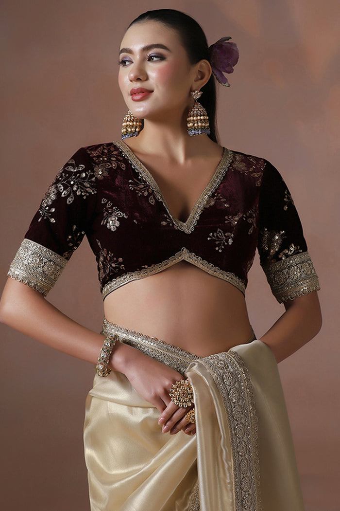 Soft Golden Solid Silk Saree