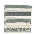Soft Green Black & White Cotton Scarf