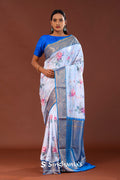 Soft Jordy Blue Digital Printed Kanjivaram Saree
