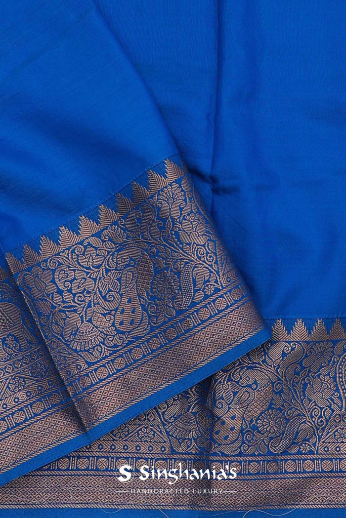 Soft Jordy Blue Digital Printed Kanjivaram Saree