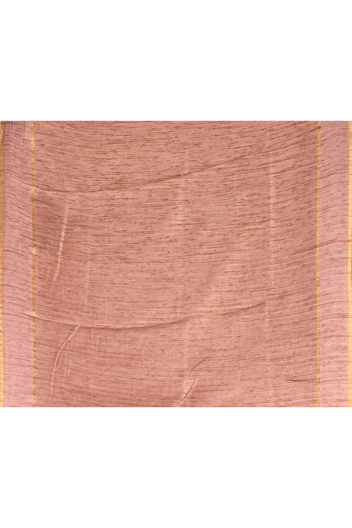 Soft Lavender Dotted Weave With Floral Leaf Border Designer Saree