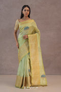 <img> Soft Lime Green Crush Tissue With Teal Blue Butti'S