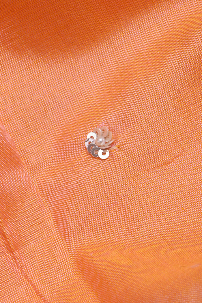 Soft Orange Embroidered Silk Saree