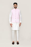 Soft Pink Cotton Jacket With Threadwork
