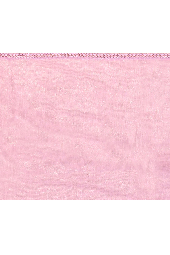 Soft Pink Floral Tissue Organza Saree