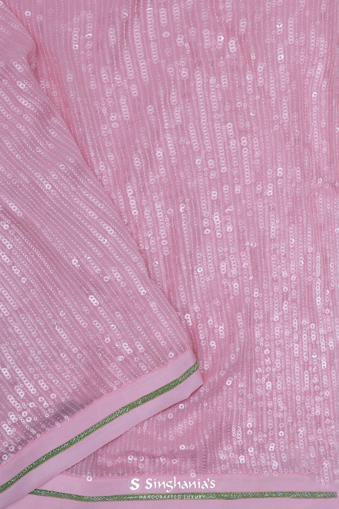 <img> Soft Pink Georgette Saree With Embroidery Work