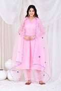 Soft Pink Organza Kurta Set