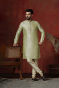 Soft Pista Green Solid Dupion Kurta Set