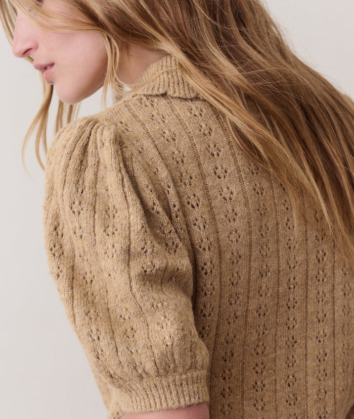 Sophie Pointelle Polo - Taupe