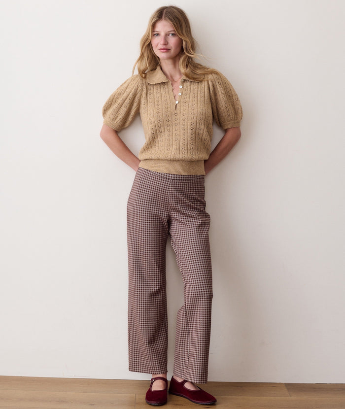Sophie Pointelle Polo - Taupe