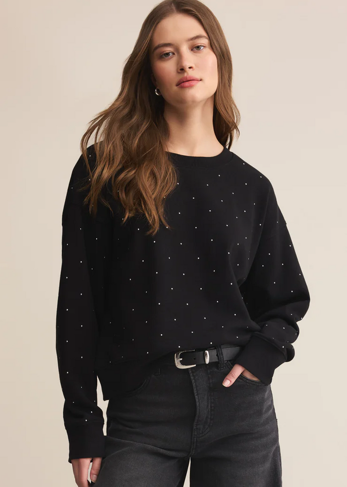 black embellished sparkle sweatshirt zsupply