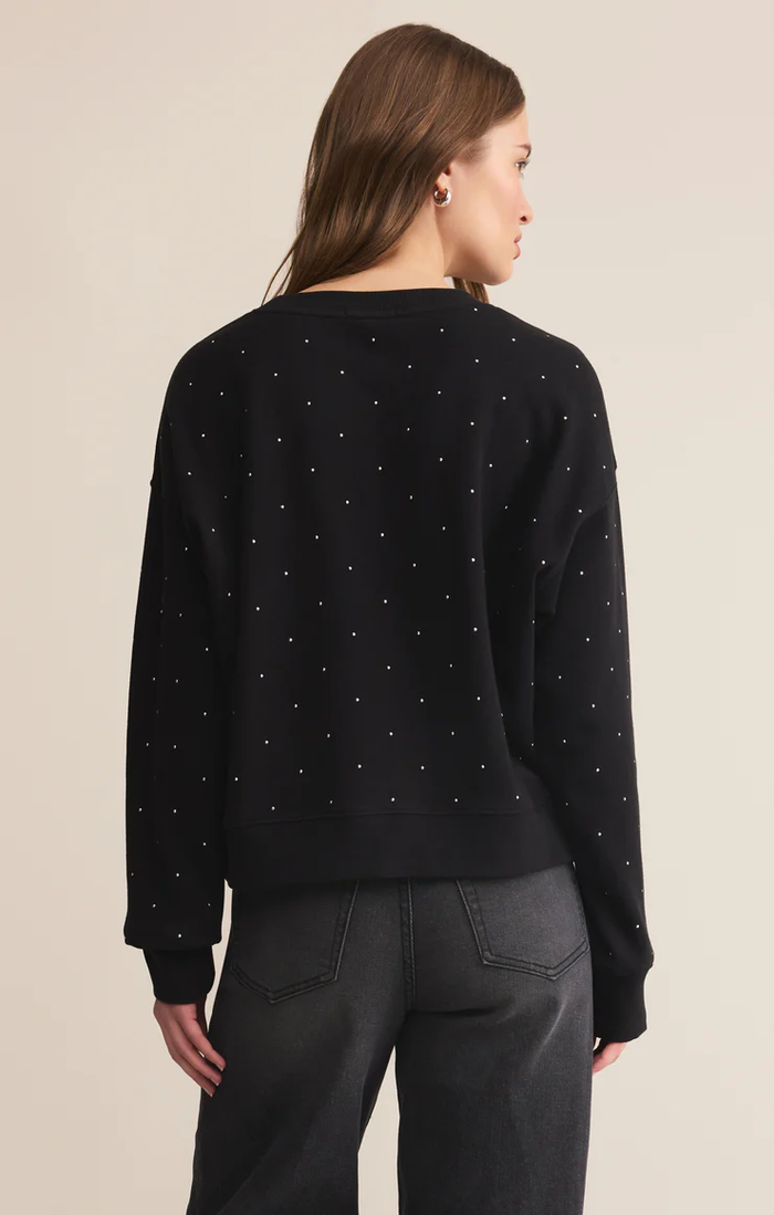 Sparkle Embellished Black Sweatshirt