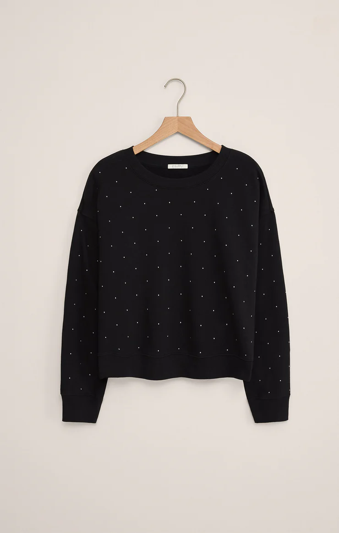 Sparkle Embellished Black Sweatshirt