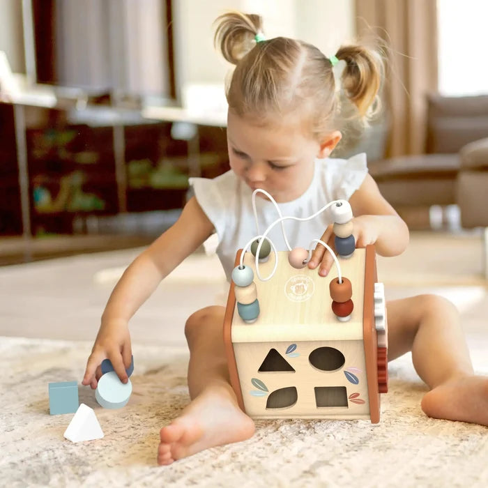Speedy Monkey - Wooden 5 in 1 Activity Cube-Interactive-Posh Baby