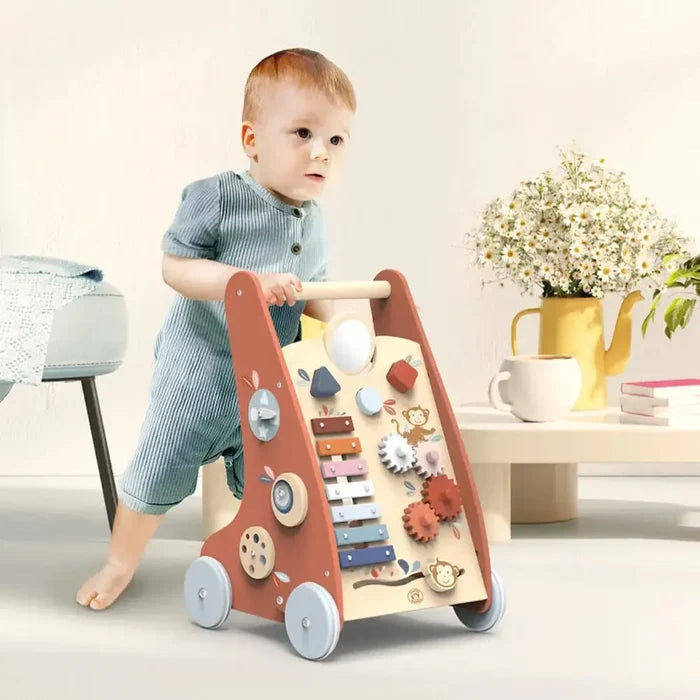 Speedy Monkey - Wooden Multi-Activity Walker-Interactive-Posh Baby