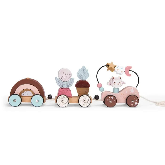 Speedy Monkey (Moulin Roty) - Wooden Pull Along Activity Train-Interactive-Posh Baby
