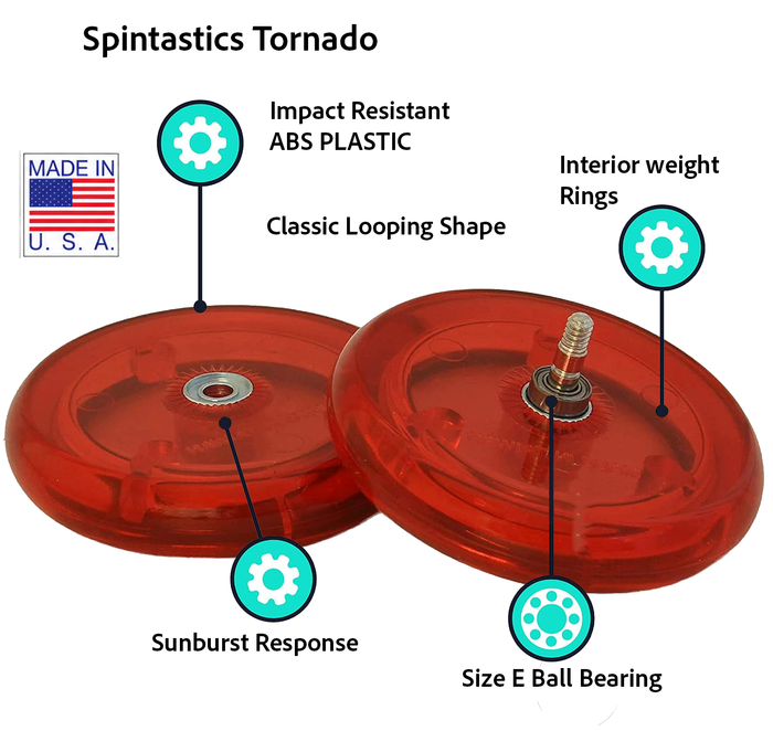 Spintastics Tornado Yo-Yo - Ball Bearing Looping Yo-Yo- Made in USA
