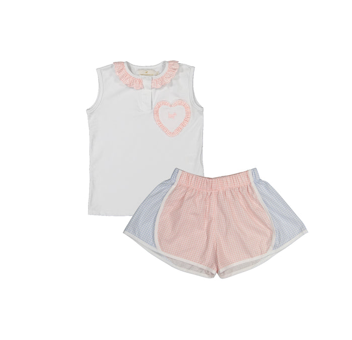Sporty 3-piece Micro Gingham Shorts set