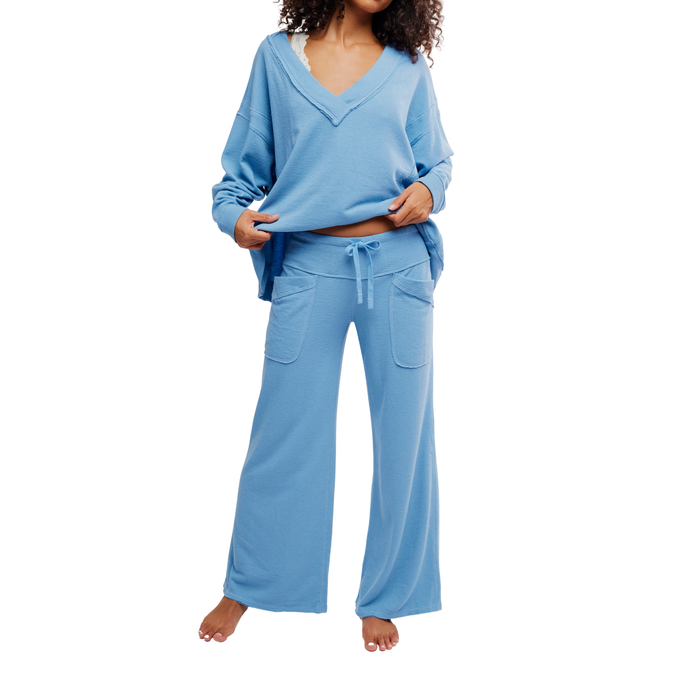 Staycation Lounge Pant in Blissful Blue - Madison's Niche