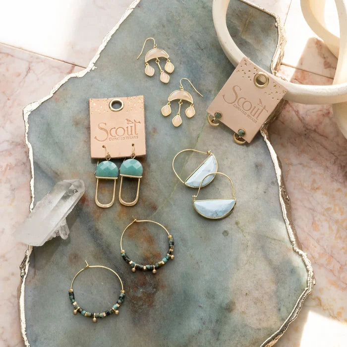 Stone Disc Hoop- African Turquoise - Madison's Niche