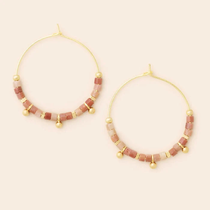 Stone Disc Hoop- Rhodonite - Madison's Niche