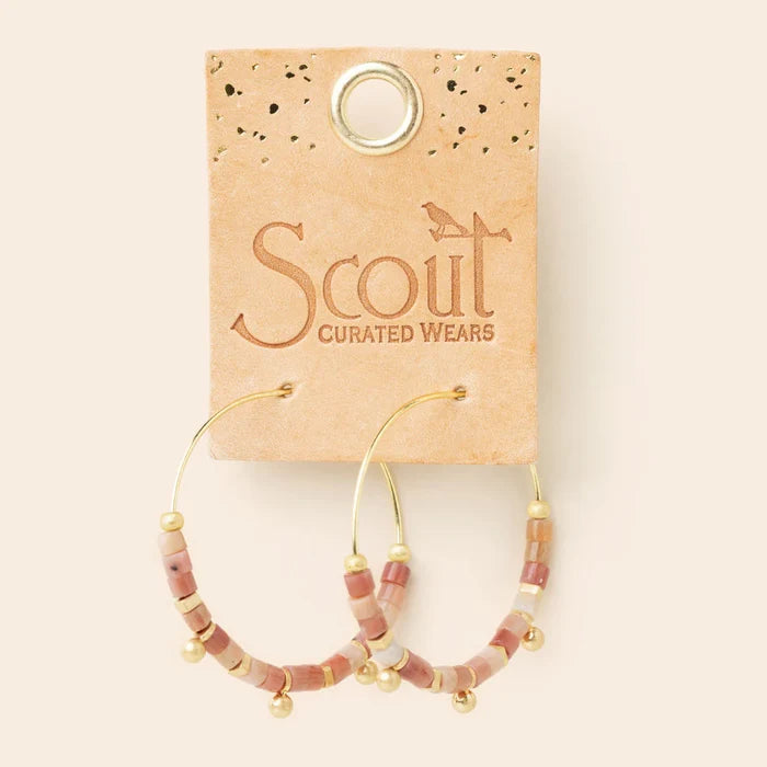Stone Disc Hoop- Rhodonite - Madison's Niche