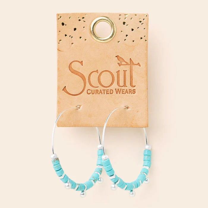 Stone Disc Hoop- Turquoise - Madison's Niche