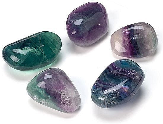 Stone: Fluorite Tumbled and Hole Drilled. Wax Cord Included