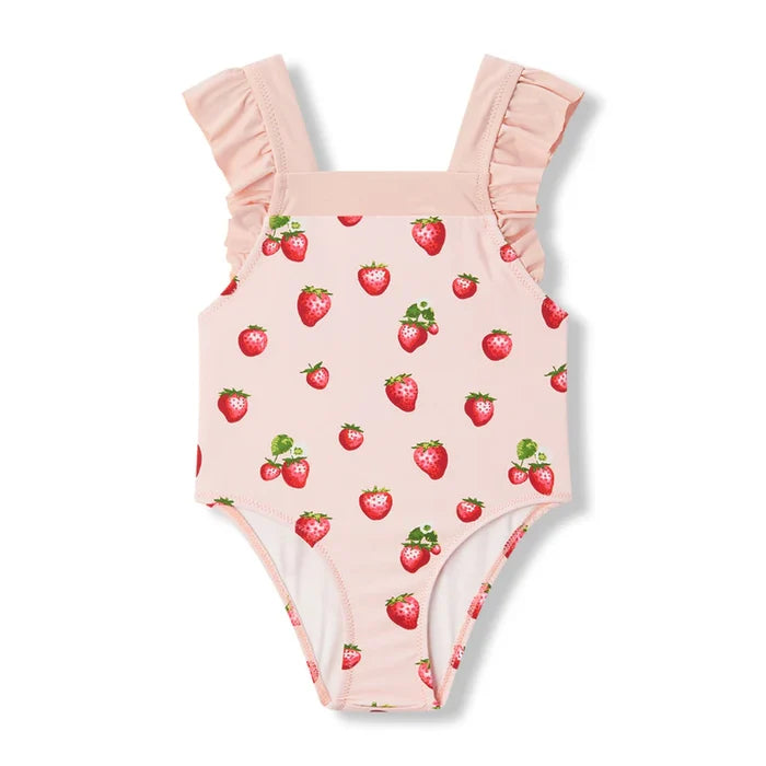 Strawberry Ruffle Square Neck Swimsuit