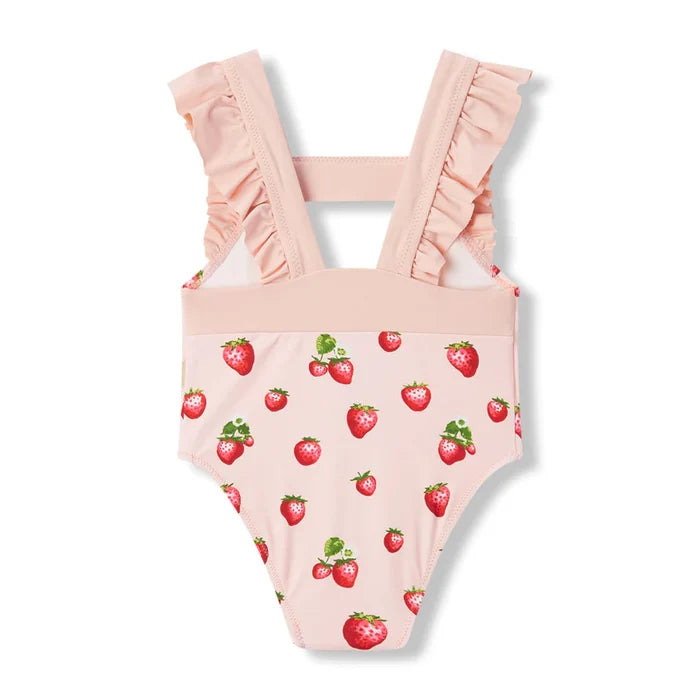 Strawberry Ruffle Square Neck Swimsuit