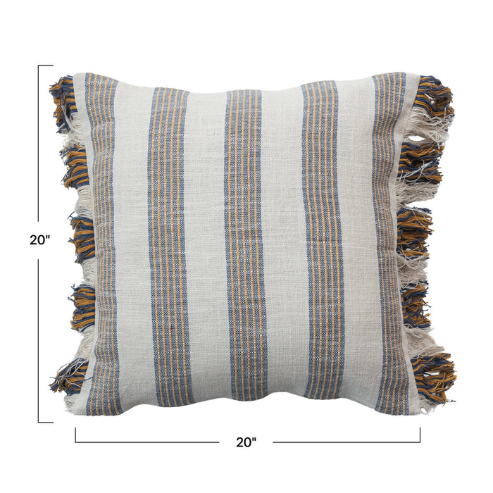 Striped Fringe Pillow - Madison's Niche