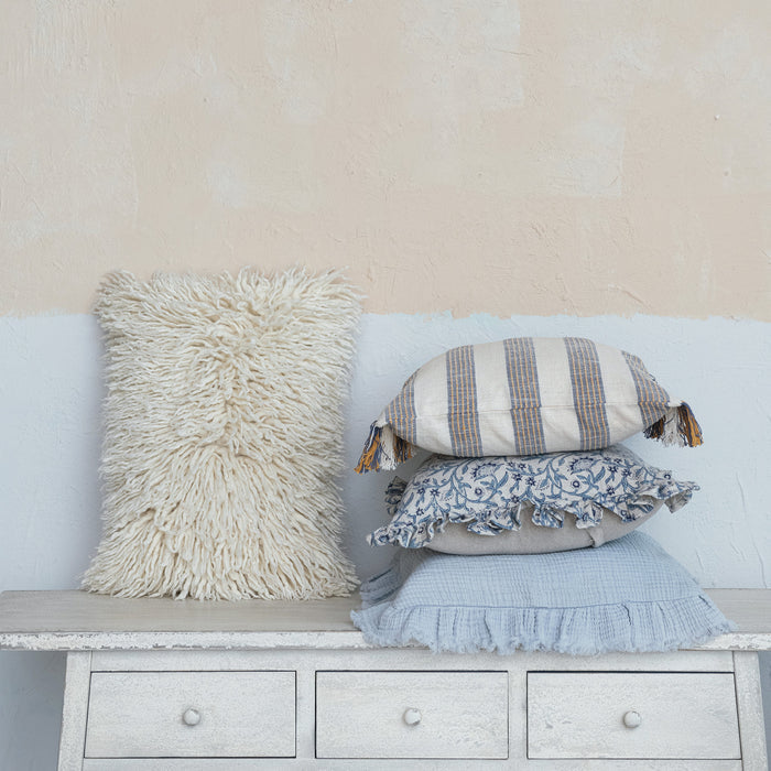 Striped Fringe Pillow - Madison's Niche