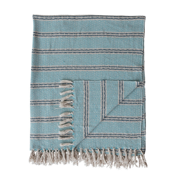 Striped Throw With Fringe - Madison's Niche