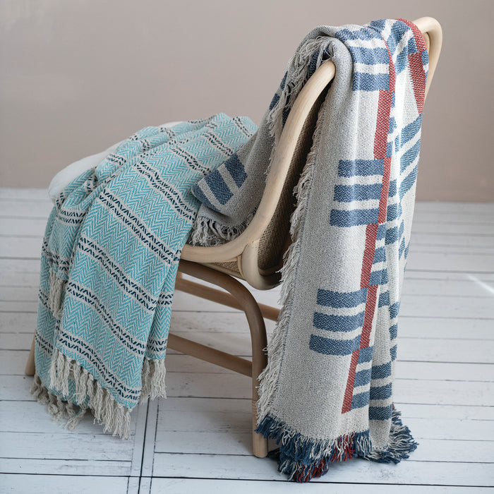 Striped Throw With Fringe - Madison's Niche