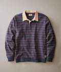 Sueded Rugby Polo - Navy / Red Stripe