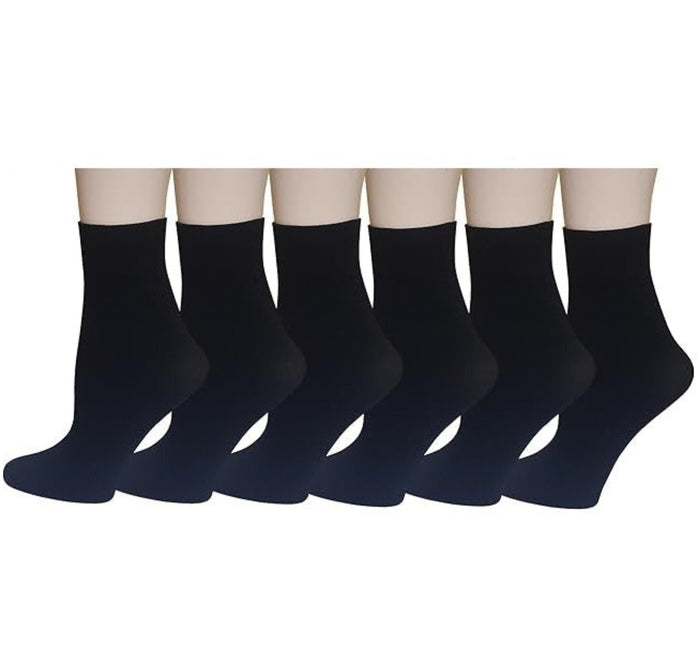 Sumona women ankle high trouser socks black nylon spandex