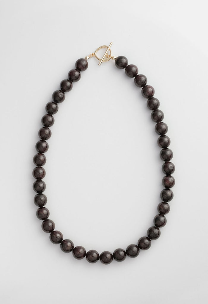Sun Ray Necklace Garnet Gold 10mm