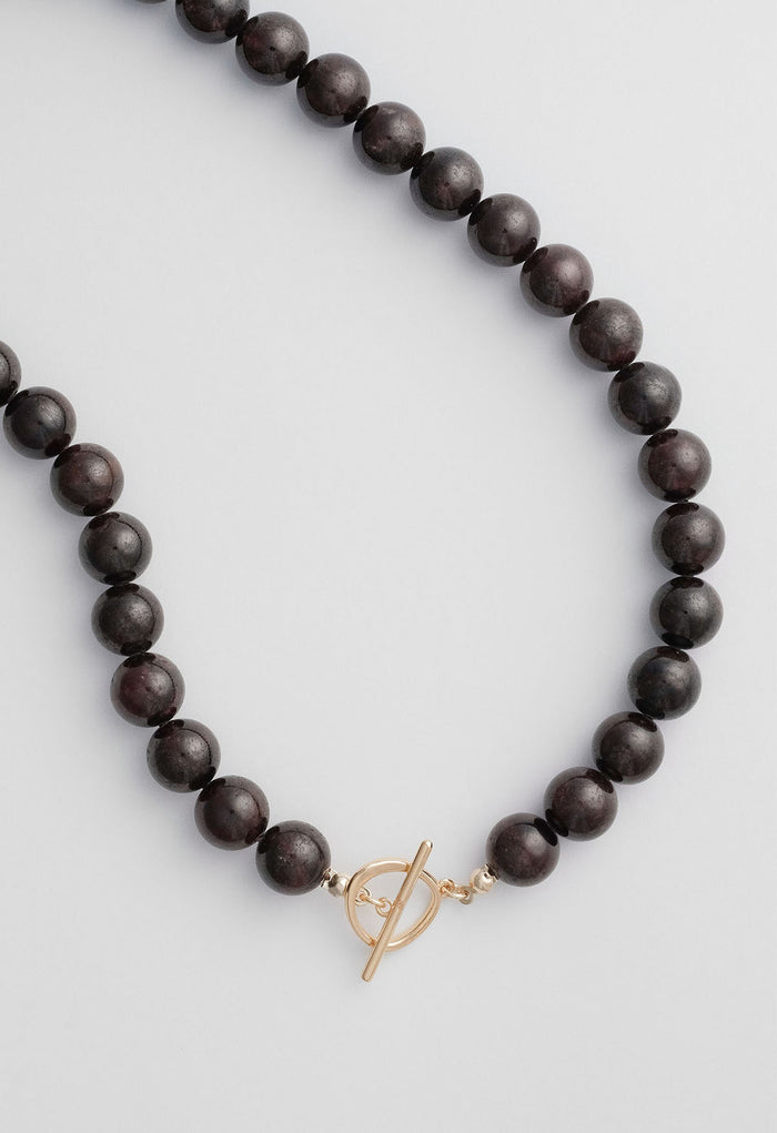 Sun Ray Necklace Garnet Gold 10mm