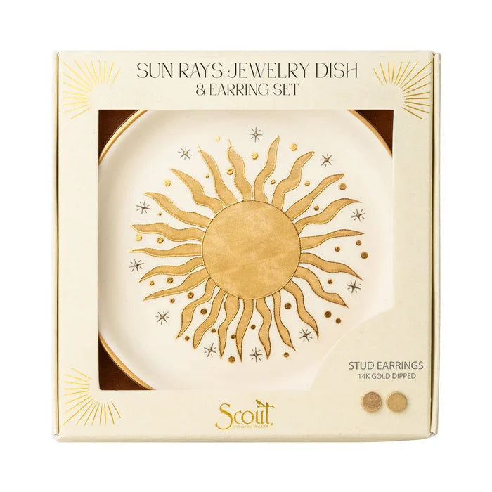 Sun Rays Jewelry Dish & Stud Earring Set - Madison's Niche