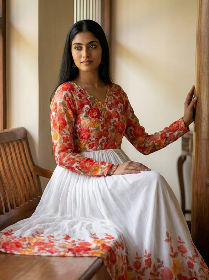 Sunset Floral Bodice Gown