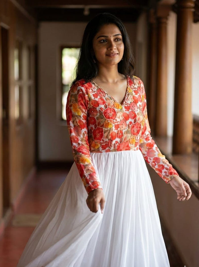 Sunset Floral Bodice Gown