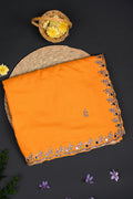 Sunset Yellow Embroidered Silk Saree