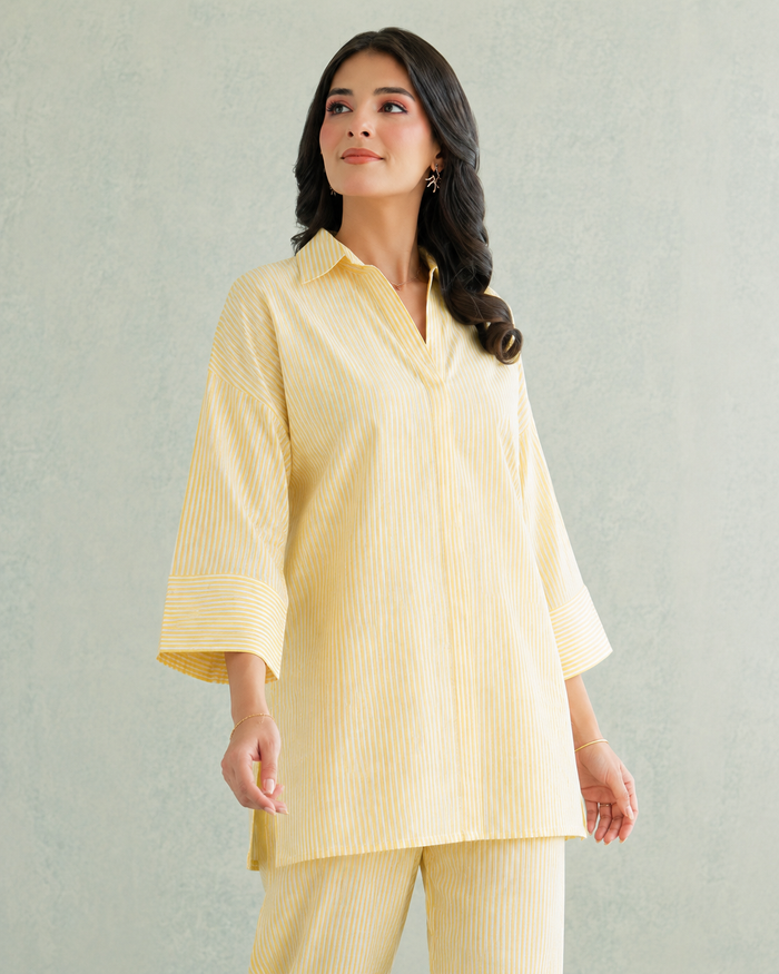 Sunshine Yellow Stripe Co-Ord Set
