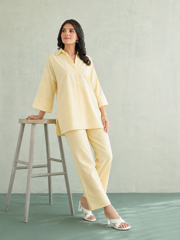 Sunshine Yellow Stripe Co-Ord Set