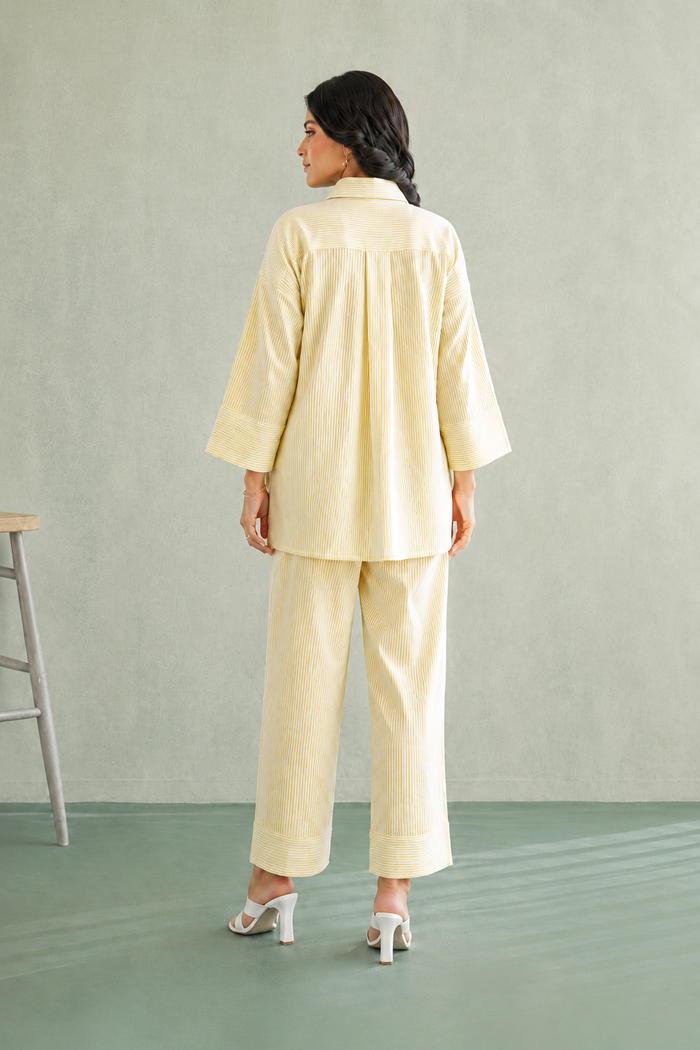 Sunshine Yellow Stripe Co-Ord Set