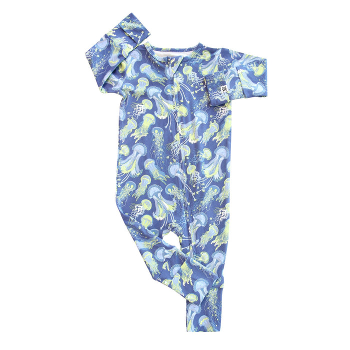 Sweet Bamboo - Convertible Two Way Zipper Romper - Glow Zone-Footies + Rompers (Basic)-Newborn-Posh Baby