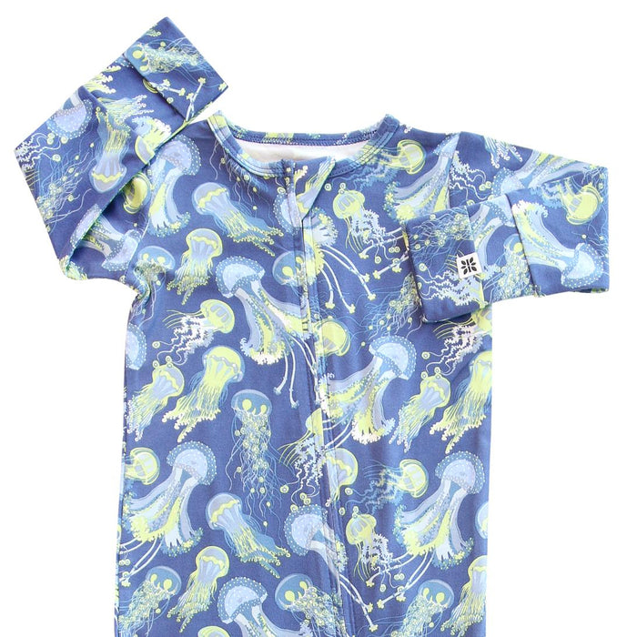 Sweet Bamboo - Convertible Two Way Zipper Romper - Glow Zone-Footies + Rompers (Basic)-Newborn-Posh Baby