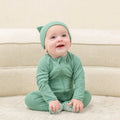 Sweet Bamboo - Ribbed Zipper Footie - Malachite Green-Footies + Rompers (Basic)-0-3M-Posh Baby