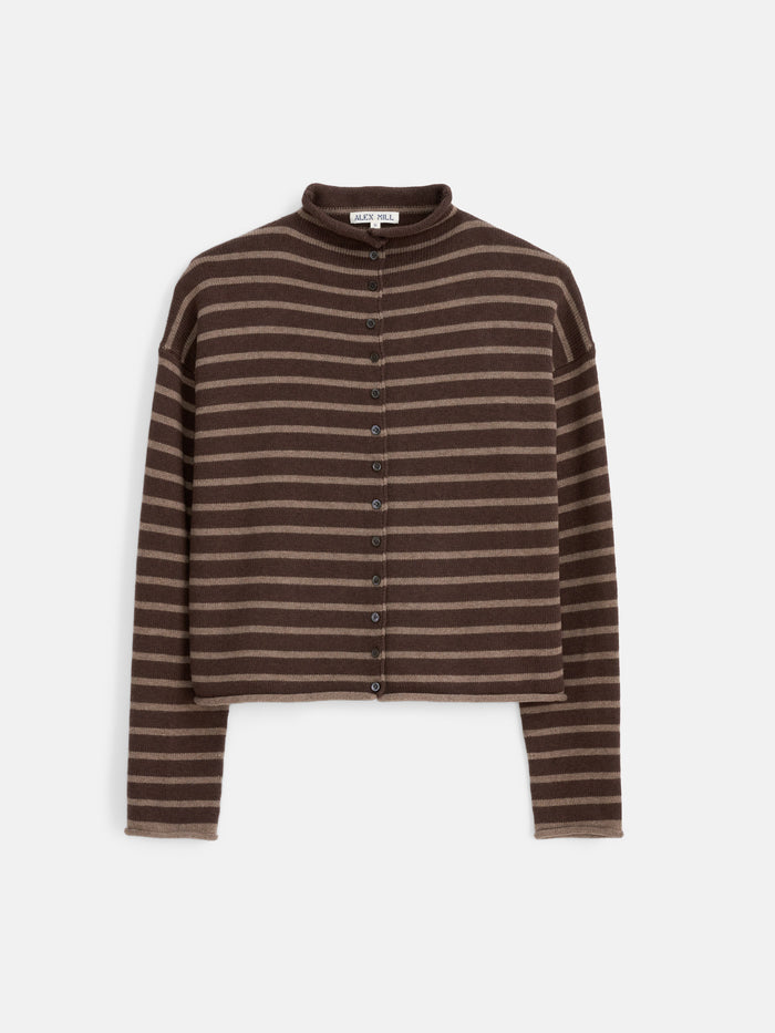 Taylor Cardigan in Cotton Cashmere - Chocolate/Truffle
